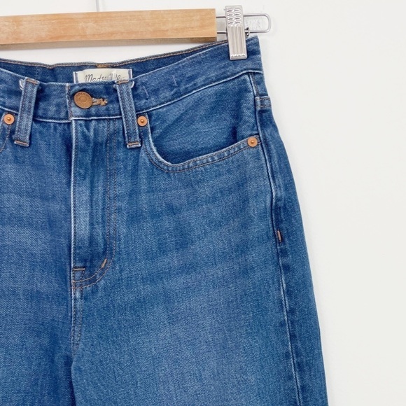 Madewell Trendy Baggy Straight High Rise Trendy Casual Distressed Denim Jeans 24 - Picture 5 of 14